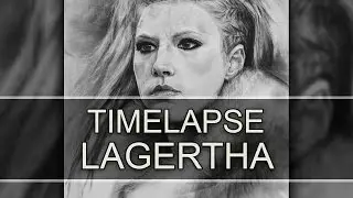 [TimeLapse] Lagertha - charcoal portrait drawing