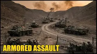 Chinese Tank Army of 200 Vehicles Charged US Position. American Javelin Teams Created Tank Graveyard