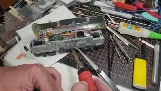 Installing an XL 16 bit sound chip with speaker in a DCC Stewart Hobbies F7 locomotive. 