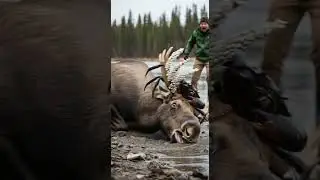 Moose Rescue Drama Man Smash Giant Crab Epic Battle Unfolds #wildlife #rescue #drama