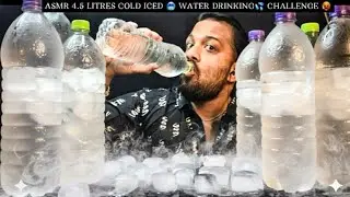 ASMR UNDEFEATED 4.5 LITRES OF ICE🧊 COLD🥶 WATER 💦 BOTTLES | DRINK WATER | COLD WATER CHUGGING MUKBANG