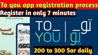 New delivery app passenger transportation (To you app) register full process Earn more money daily.