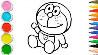 Cute Doraemon Drawing, Painting and Coloring For Kids and Toddlers_ How to Draw Doraemon