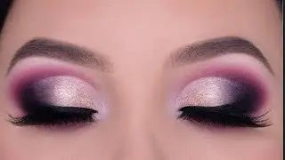 Pink Cut crease Eye Makeup Tutorial | glittery eye makeup | matte eyeshadow blending technique