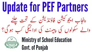 Update for Punjab Education Foundation PEF Partners | When PEF Partner School will get their payment