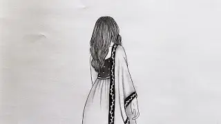 How to Draw a Traditional Girl Backside Easy❤️ || Pencil Sketch for Beginners || Drawing Girls