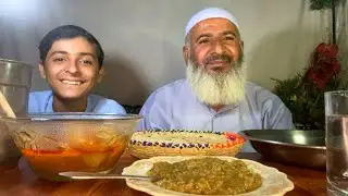 Rooty Aur Alo Ke Salan Ka Lurba Aur Ghandum Ka Sindhi Bhat | Molvi Eating 