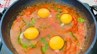 Four eggs and two tomatoes the best breakfast for health❗️the most delicious breakfast of my life