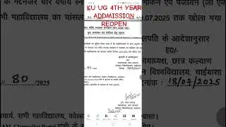 KU ug 4th year admission re-open