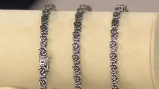 Sterling Silver Rose Design Tennis Bracelet by Or Paz on QVC