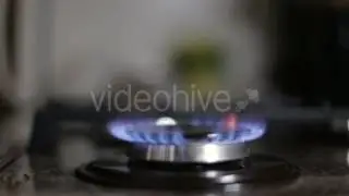 Burning Gas Of a Kitchen Gas Stove - Stock Footage | VideoHive 14956506