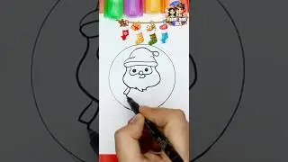 Painting a Cute Santa Claus in a Crystal Ball ✨🎅 | Fun Holiday Art for Kids!
