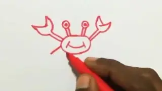 How to draw crab easily - kids