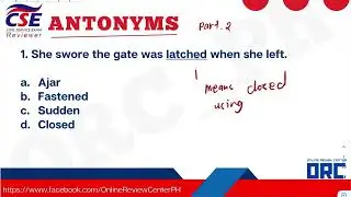 ANTONYMS/ CIVIL SERVICE EXAM REVIEW / ENGLISH TOPICS TO REVIEW