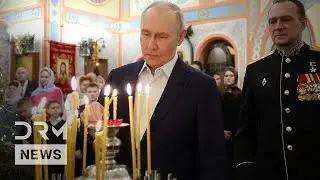 ИСТОРИЧЕСКИЙ МОМЕНТ: Путин посетил православную рождественскую службу вместе с российскими офицер...