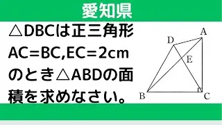 三平方の定理：愛知県【全国入試問題解法】
