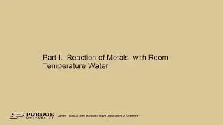 Part I  Reaction of Metals with Cold Water