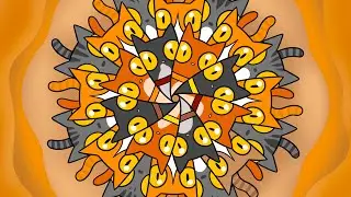 Cat Spiral Mandala | Hypnotic Cat Pattern | Cute Abstract Animal Design