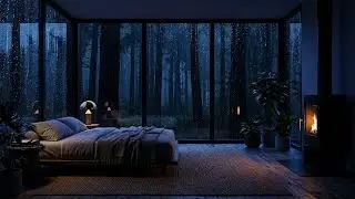 [Deep Serenity] Rainy Night Sounds in Dark Cozy Room with Fireplace for Instant Sleep Today 💤