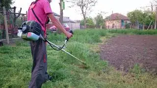 Motocoasa Heinner Vmc002 modificata,test la iarba si cosit cu disc