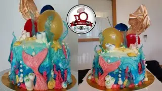 How to make Little Mermaid Cake / Cake Idea / DIY Cake Decoration