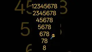 12345678 Challenge✅💯💯|| #loop​ #challenge​ #12345678​ #2345678​ #345678​ #45678​ #5678​ #678​ #78