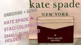 KATE SPADE &spades;️ STACI COLORBLOCK SMALL SLIM CARD HOLDER | Unboxing + Product Demo