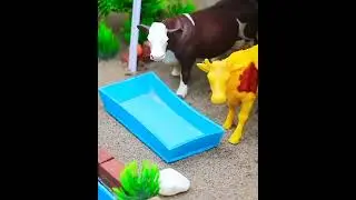 DIY tractor Farm Diorama with house for cow, pig, fish pond | how to plant a carrots field | #shorts