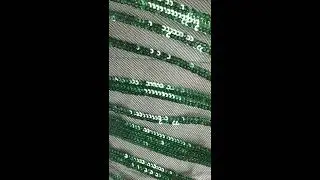 Green color wave pattern sequin fabric for dress #sequinembroidery #sequinmaterial #sequindress