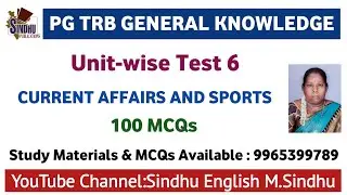 Current Affairs And Sports MCQs  Unit-wise 6 / PG TRB General Knowledge 2025-2026 / GK Objective Q&A