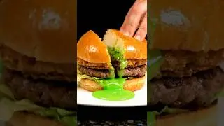 Green Cheese Meltdown: ASMR Burger Slice Sounds  #asmr #visualtingle #kineticsand #reels