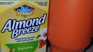 making a Smoothie with Almond Breeze banana almond milk