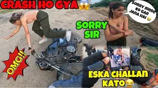 Prank With Random Girl😳|The bike got crashed😱|The bike will be ridden ma'am😂#extremecrash #prank ...