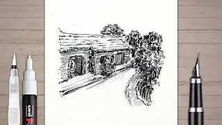 Belgium: Easy and Fast Urban Sketching for beginners | Draw with me! | Fountain pen