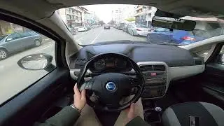 Driving 2007 Fiat Grande Punto 1.3 MJet Automatic POV Onboard City Drive