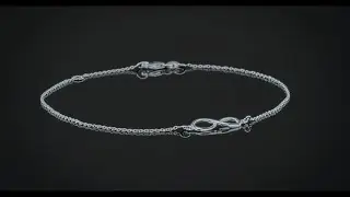 Infinity Figure Eight love Knot Charm Anklet Link Sterling Silver
