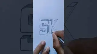 3D Letter SK Drawing Easy #art #viral #shorts