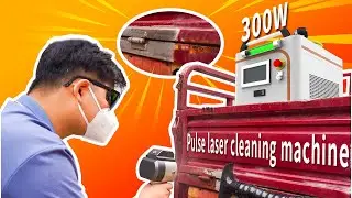 New auto restoration shop tool! 300w pulse laser cleaning machine clean paint rust like magic