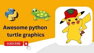 Python turtle graphics tutorial | Pikachu Cartoon Design | Turtle graphics