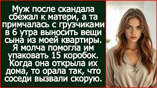 Муж после скандала сбежал к матери, а та примчалась с грузчиками в 6 утра выносить вещи сына.