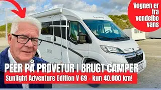Peer p&aring; pr&oslash;vetur i brugt Sunlight Adventure Edition V 69, vognen er til salg