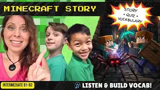 MINECRAFT ESL: Слушай и учи 15 Слов! (История B1-B2 + Квиз)