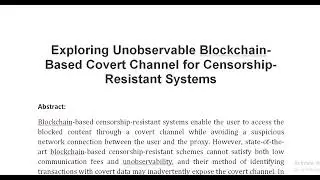 Exploring Unobservable Blockchain Based Covert Channel for Censorship Resistant Systems