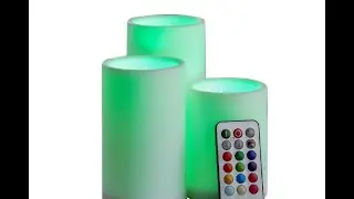 Set of 3 LED color changing weatherproof candles with remote control