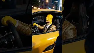 Police pull over angry Simpson? #shorts #policechase #funny #viral #ai #art #pov #animation #cartoon