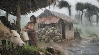 Heavy Rainfall in Rural Mountain village in Nepal || Full Documentary Video in Rainy season ||