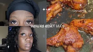 Sunday Reset|Individual lashes| Protective Hairstyle| Lamb Chops Dinner