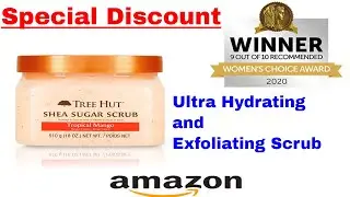 Discount Tree Hut Shea Sugar Scrub Tropical Mango, 18oz, Ultra Hydrating and Exfoliating Scrub