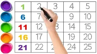 Tracing Numbers 1 to 25 ✍️ | Learn Counting with Colors 🎨 | Preschool Number Writing