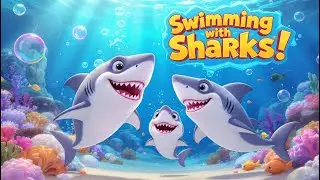 Swimming with Sharks! 🦈 Happy Kids Song #kids #fun #animation #shark  #rhymes #toddlers